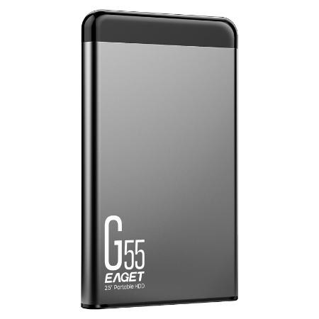 忆捷（EAGET）USB3.0移动硬盘G55 2.5英寸全金属文件数据备份存储安全高速防震 2TB